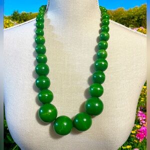 Wooden Green Necklace